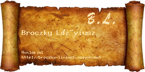 Broczky Líviusz névjegykártya